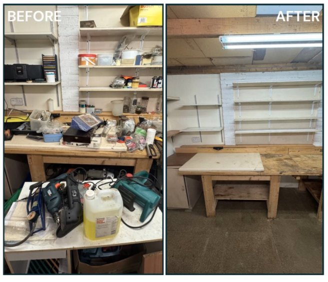 Loft clearance — boxes and old furniture removed